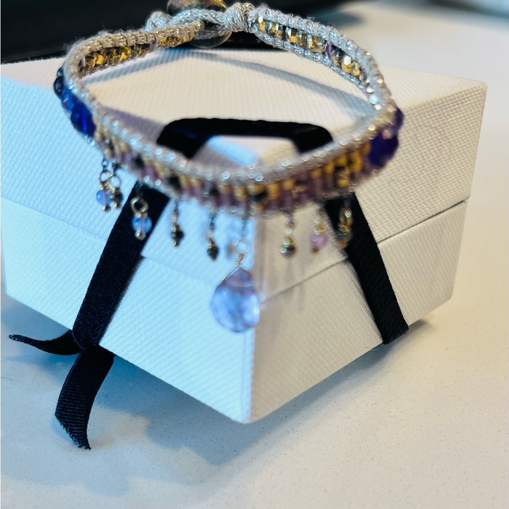 Chan Luu Elegant Purple and Gold Beaded Bracelet